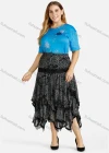 Wholesale Women's Hanky Hem Floral Print Elastic High Waist Maxi Skirt - Liuhuamall