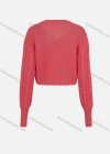 Wholesale Women's Casual Long Sleeve Plain Cable Knit Button Down Crop Cardigan - Liuhuamall