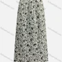 Wholesale Women's Casual Pleated Floral Print Contrast Elastic Waist Ruffle Hem Maxi Skirt preview
