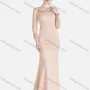 Wholesale Women's Elegant Plain Round Neck Splicing Sheer Lace See Through Rhinestone Embroidered Mermaid Evening Dress preview
