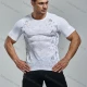 Wholesale Men's Athletic Workout Breathable Quick Dry Short Sleeve T-shirt 8033# White Clothing Wholesale Market Liuhua
