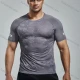 Wholesale Men's Athletic Workout Breathable Quick Dry Short Sleeve T-shirt 8033# Gray Clothing Wholesale Market Liuhua