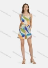 Wholesale Women's Casual Sleeveless Button Decor Allover Print Belted Romper 28018# - Liuhuamall