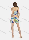 Wholesale Women's Casual Sleeveless Button Decor Allover Print Belted Romper 28018# - Liuhuamall
