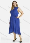 Wholesale Women's Linen Plain Sleeveless Keyhole Neck Midi Dress With Belt - Liuhuamall