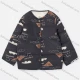 Wholesale Boys' Winter Long Sleeve Clouds Letter Print Snaps Down Coats Black Clothing Wholesale Market Liuhua