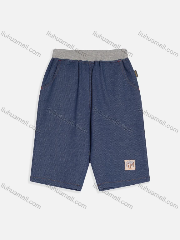 Wholesale Kid's Casual Multiple Pockets Label Sewing Knit Denim Shorts MB20BKZ363#