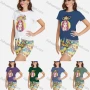 Wholesale Women's Casual Round Neck Short Sleeve Cartoon Print Twist T-Shirt preview