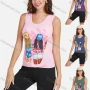 Wholesale Women's Sporty Scoop Neck Cartoon Print Tank Top preview