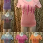 Wholesale Women's Casusal Glitter Letter Print Round Neck Short Sleeve Tee preview