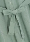 Wholesale Women's Stand Collar Buckle Strap Cuff Buttons Flap Pockets Belted Curved Hem Plain Maxi Shirt Dress - Liuhuamall