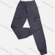 Wholesale Men's Casual Plain Zipper Pockets Drawstring Cargo Pant 2201# Slate Gray Clothing Wholesale Market Liuhua