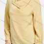 Wholesale Women's Elegant Cowl Neck Long Sleeve Ruched Cuff Blouse 2030# preview