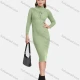 Wholesale Women's Turtleneck High Neck Lace Up Pearl Decor Bodycon Knit Dress 2192# C649# Clothing Wholesale Market Liuhua