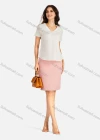 Wholesale Women's Business Plain High Waist Slim Fit Pencil Skirt - Liuhuamall