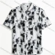 Wholesale 2026 Trendy Wholesale In Stock Men's Slim Fit Abstract Art Print Short Sleeve Casual Dress Shirt White Clothing Wholesale Market Liuhua