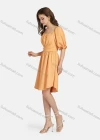 Wholesale Women's Casual Bateau Neck Poet Sleeve Peplum Curved Hem Dress 10110# - Liuhuamall