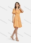 Wholesale Women's Casual Bateau Neck Poet Sleeve Peplum Curved Hem Dress 10110# - Liuhuamall