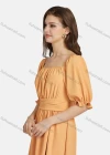 Wholesale Women's Casual Bateau Neck Poet Sleeve Peplum Curved Hem Dress 10110# - Liuhuamall