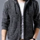 Wholesale Men's Casual Drawstring Long Sleeve Zip Hooded Sweater Knitted Jacket Dim Gray Clothing Wholesale Market Liuhua