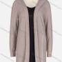 Wholesale Women's Plain Cable Knit Open Front Long Sleeve Hooded Cardigan preview