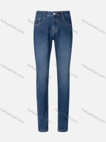 Wholesale Men's Casual Plain Slim Fit Washed Zip Patch Pockets Denim Jeans 3165#, LIUHUA CLOTHING WHOLESALE