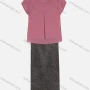 Wholesale Women's Casual Round Neck Pearl Decor Blouse & Long Skirt 2-piece Set preview