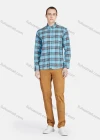 Wholesale Men's Casual Collared Long Sleeve Button Down Plaid Shirt 7-51# - Liuhuamall