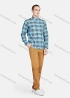 Wholesale Men's Casual Collared Long Sleeve Button Down Plaid Shirt 7-51# - Liuhuamall