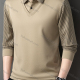 Wholesale Men's Fashion Plain Striped Splicing 2 in 1 Long Sleeve Polo Shirt 880# Khaki Wholesale Clothing Market & Suppliers -LIUHUAMALL