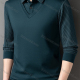 Wholesale Men's Fashion Plain Striped Splicing 2 in 1 Long Sleeve Polo Shirt 880# Dark Slate Gray Wholesale Clothing Market & Suppliers -LIUHUAMALL