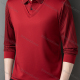 Wholesale Men's Fashion Plain Striped Splicing 2 in 1 Long Sleeve Polo Shirt 880# Red Wholesale Clothing Market & Suppliers -LIUHUAMALL