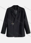 Wholesale Women's Plain Lapel Long Sleeve Metal Buckle Suit Jacket 325# - Liuhuamall