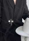 Wholesale Women's Plain Lapel Long Sleeve Metal Buckle Suit Jacket 325# - Liuhuamall