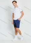 Wholesale Men's Casual Plain Striped Trim Short Sleeve Polo Shirt - Liuhuamall