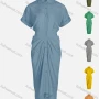 Wholesale Women's Casual Plain Short Sleeve Button Down Runched Shirt Dress 223558# preview