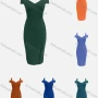 Wholesale Women's Elegant V Neck Pencil Hem Bandage Bodycon Tank Midi Dress preview
