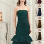Wholesale Women's Elegant Off Shoulder Ruched Layered Hem Midi Evening Dress preview