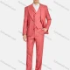 Wholesale Men's Formal Business Lapel Plain One Button Blazer Jacket & Doubel Breasted Waistcoat & Pants 3 Piece Suit Set Coral Pink Clothing Wholesale Market Liuhua