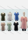 Wholesale Women's Casual Plain Guipure Lace Round Neck Short Sleeve Ruched Blouse - Liuhuamall