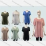 Wholesale Women's Casual Plain Guipure Lace Round Neck Short Sleeve Ruched Blouse preview
