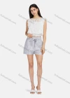 Wholesale Women's Bateau Neck Sleeveless Guipure Lace Slim Waist Plain Blouse - Liuhuamall
