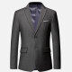Men's Formal Business Plain 2 Buttons Lapel Patch Pocket Suit Jacket Dim Gray Clothing Wholesale Market -LIUHUA