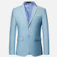 Men's Formal Business Plain 2 Buttons Lapel Patch Pocket Suit Jacket Sky Blue Clothing Wholesale Market -LIUHUA