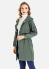 Wholesale Women's Zip Up Drawstring Plain Hooded Rain Coat - Liuhuamall