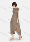 Wholesale Women's Casual Short Sleeve Bateau Neck Allover Print Split Side Midi Dress - Liuhuamall
