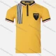 Wholesale Boys Casual Striped Trim Numeric Metal Embroidery Quarter Zip Polo Shirt Yellow Clothing Wholesale Market Liuhua