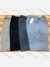 Wholesale Men's Casual Plain Flap Pockets Elastic Waist Cropped Trouser 2016#, LIUHUA CLOTHING WHOLESALE