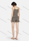 Wholesale Women's Plain Ruffle Hem Cami Top & Shorts 2 Piece Lounge Pajamas Set A11# - Liuhuamall