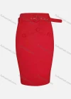 Wholesale Women's Elegant Plain Buckle Decro Crop Pencil Skirt With Belt - Liuhuamall